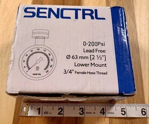 Medidor de presión de agua SENCTRL 0-200 psi sin plomo esfera de 2,5" rosca hembra de 3/4" - Imagen 1 de 9