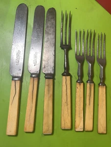 Vintage Knives & Forks - from Columbia Place, Sheffield & Others Pewter Bone - Picture 1 of 9