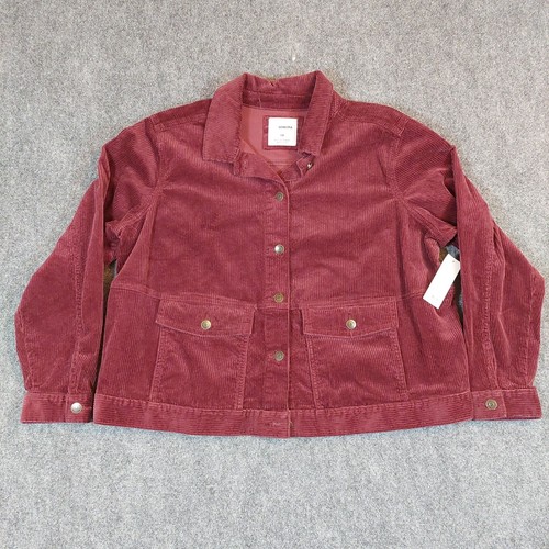 VETEMENTS Giacca blazer donna Sonoma velluto a coste XL 1X viola prugna bottoni tasche anteriori nuova con etichette