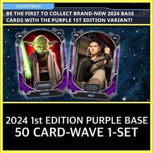 2024 1st EDITION PURPLE BASE-50 CARD-WAVE 1-SET-TOPPS STAR WARS CARD TRADER