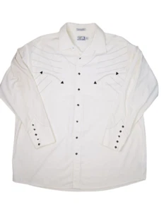 Vintage Panhandle Slim Shirt Mens 2XL White Western Oynx Snap Cowboy Rodeo - Picture 1 of 9