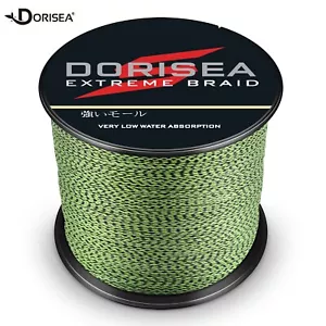 Dorisea Braid 100m-2000m Maculate Green & Black Braided Fishing Lenza - Picture 1 of 13