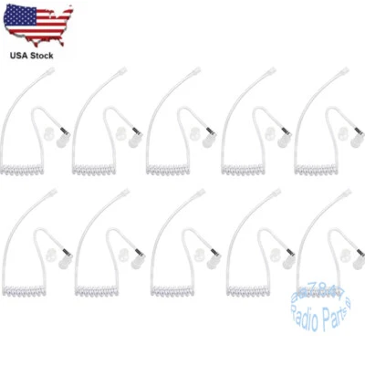 10X Acoustic Coils Clear Eartube For Walkie Talkie Radio Earpiece Headset - Image 1 of 4