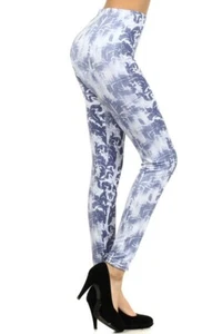 premium Women's Fading Away Stencil Printed Leggings - Picture 1 of 3