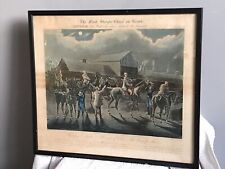 First Steeple Chase On Record Engraving Antique 19th Century  Ipswich 1839