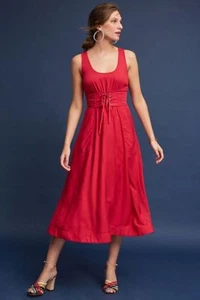 NWT Anthropologie Corseted Midi Dress, by Plenty by Tracy Reese - Red, size 4 - Picture 1 of 4