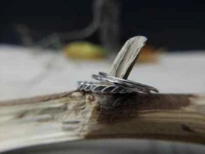 Solid 925 Sterling Silver Band &Statement Meditation Handmade Ring All size-D-59 - Picture 1 of 12