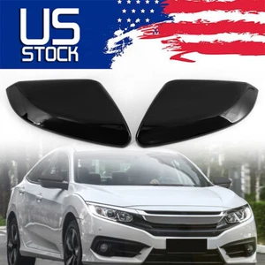 Reemplaza la cubierta de tapa de espejo lateral negra brillante para HONDA CIVIC 2016-2021 2017 2018 - Imagen 1 de 15
