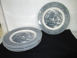 Vintage Currier & Ives Set of 6 Dinner Plates, 10", GUC - Picture 1 of 4