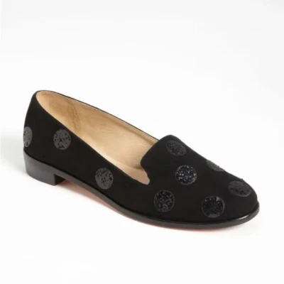 Mocasines Kate Spade New York Carissa de gamuza negra lunares brillantes Foto 1 de 4