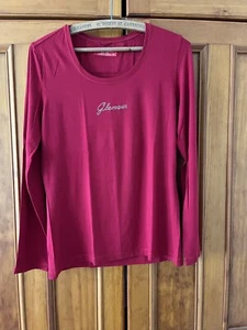 Ladies Lisa Campione Red Long Sleeve T Shirt Size 38 - Picture 1 of 10