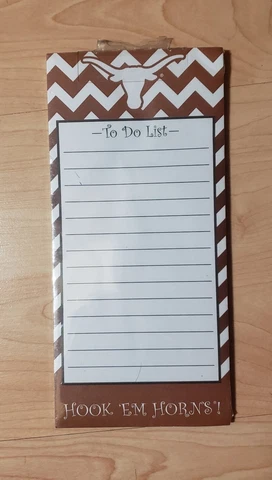 Texas Longhorns Collegiate Magnetic Note Pad /To Do List 8.5"x4" Cover