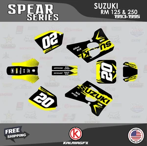 Graphics Kit for SUZUKI RM125 RM250 (1993-1995) SPEAR-yellow - Picture 1 of 4