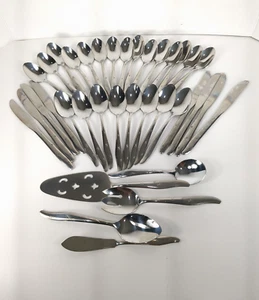 36 pc Utica CUTCO Atomic Starburst 3 Star Stainless Flatware MCM Mixed Lot - Picture 1 of 9
