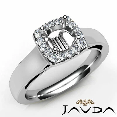 Round Diamond Halo U Cut Prong Engagement Semi Mount Filigree Style Ring 0.20Ctw - Image 1 of 4