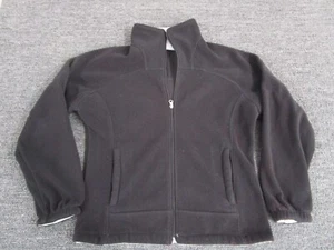 Free Country Fleece Jacket Womens Small Black Full Zip Long Sleeve Mock Neck - Picture 1 of 8