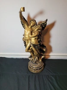 Chinese Bronze Brass Wing Man Woman Statue Art Sculpture 23 Inch - Picture 1 of 13
