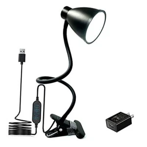 Desk Lamp 3 Color Modes 10 Brightness Dimmer Reading Light 10W 38 LED Black - Picture 1 of 7