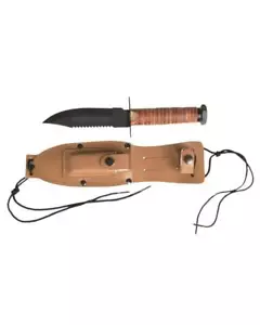 Cuchillo de piloto del ejército de Estados Unidos y funda de cuero piedra de afilar piloto cuchillo de supervivencia y funda - Imagen 1 de 1