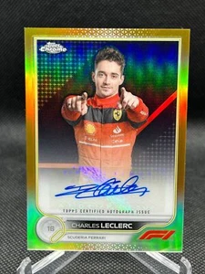2022 Topps Chrome Formula 1 CHARLES LECLERC AUTO GOLD REFRACTOR 19/50 - Picture 1 of 6