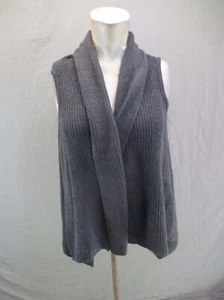 NWT MERONA Size XS Womens Gray Cotton Blend High-Low Open Front Cardigan 399 - Picture 1 of 12