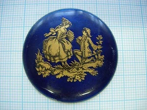 Grand médaillon 38mm scene galante émail gousset montre enamel pocket watch GR13 - Picture 1 of 4