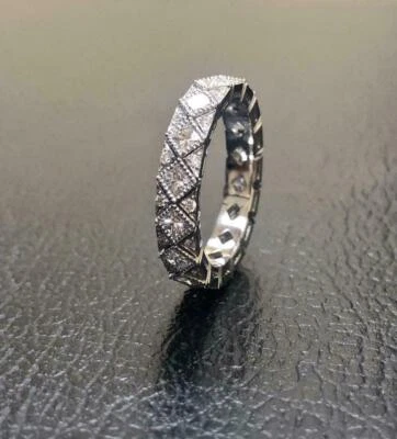 1.80Ct White Princess Simulated Diamond Stackable Band Ring 925 Sterling Silver - Image 1 of 4