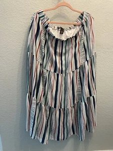 Lane Bryant Stufenrock Lagenlook gestreift blau rot Damen 18/20 Profi Hüfte - Bild 1 von 5