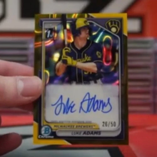 2024 Bowman Chrome 1st Bowman Luke Adams Gold Lava Auto #/50 CPR-LA