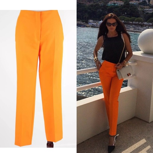 Pantaloni Christian Dior arancione gamba dritta FR38