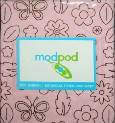 Sábana bajera ajustada botánica Modpod Pop Garden rosa Foto 1 de 2