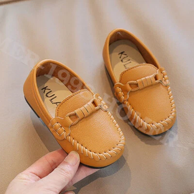 Kids Boys Girls Slip On  Toddlers  Loafers Moccasins Party Dress Boat Shoes US - Image 1 of 2