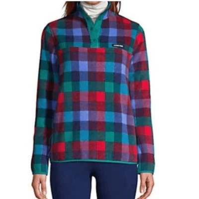 Pulôver de lã Lands' End Heritage colorido pathwork xadrez tamanho G/XL - Imagem 1 de 4