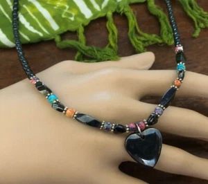 Hermoso collar magnético de corazón y piedras de hematita - Imagen 1 de 12