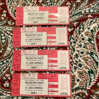 1982 Philadelphia Eagles St Louis Cardinals Unused Football Oct 31 ONE Ticket - Image 1 of 4