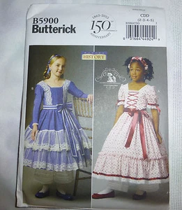 Butterick Pattern 5900 History Costume Child Dress Size 2-5 Theater - Picture 1 of 3