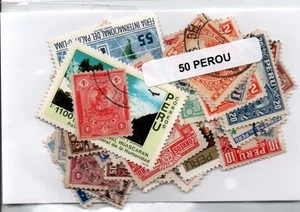 Lot de 50 timbres du Perou - Picture 1 of 1
