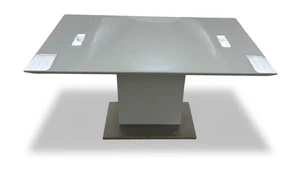 Furniture Village 'Grigio' Ceramic Fixed Small Dining Table Glossy Marble-Effect - Picture 1 of 7