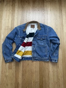 Vintage Schaefer Outfitter Blanket Lined Denim Jacket Usa Made Size Medium  - Picture 1 of 11
