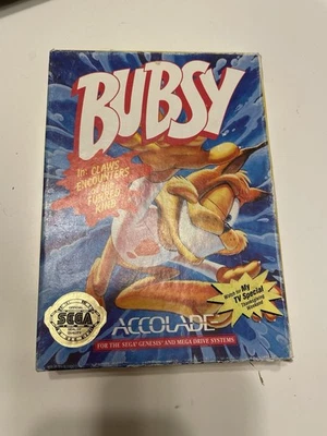 Bubsy (Sega Genesis, 1993) – Original Cardboard Box, No Manual – Tested - Image 1 of 4