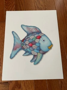 THE RAINBOW FISH Art Print Classic Vintage Baby Girl Boy 11x14” Nursery Playroom - Picture 1 of 1