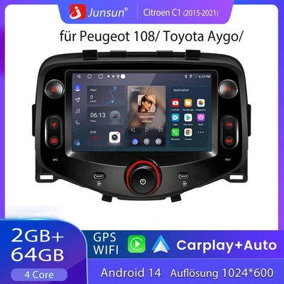 2+64G Autoradio Für Toyota Aygo Citroen C1/Peugeot 108 Apple Carplay Android GPS - Bild 1 von 4