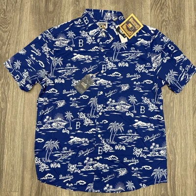 Reyn Spooner Brooklyn Dodgers Performance Button Down Hawaiian Shirt Men's Large - Image 1 of 4