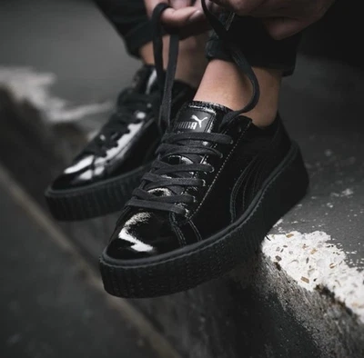 Fenty Puma by Rihanna Women's Creeper Crinkled Black Leather Size 7.5 Sneakers - Image 1 of 4
