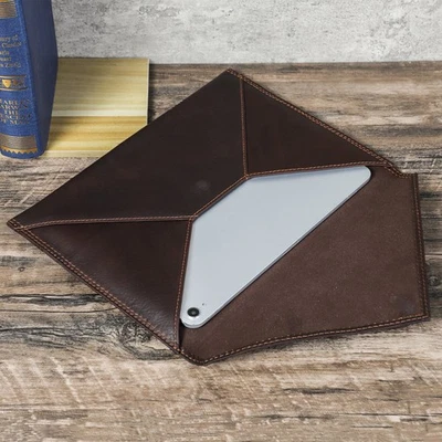 Genuine Leather Tablet Sleeve Bag Carrying Case 13" For iPad Air Pro 13 Samsung - Image 1 of 4