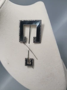 Antiguo alfiler francés Art Deco con cadena rota - Imagen 1 de 13