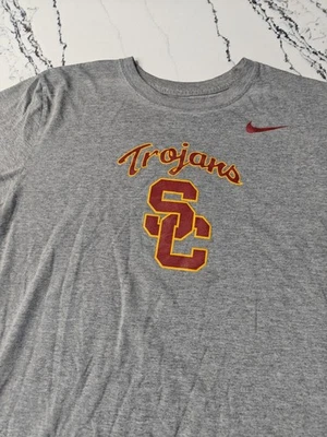 USC Trojans Shirt Mens XL Gray NCAA Football Dri Fit Nike Athletic Tee Polyester - Image 1 of 4