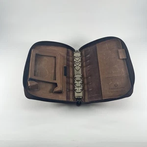 Pianificatore tascabile vintage Franklin Covey SpaceMaker in pelle con cerniera - Foto 1 di 9