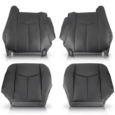 For 2003-2006 Chevy Silverado GMC Sierra Front Leather Seat Cover Graphite Gray - Image 1 of 4