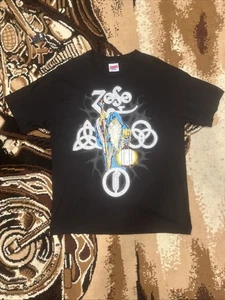 Vintage 90 Led Zeppelin Single Stitch Hermit Wizard Zoso Graphic T shirt Size XL - Picture 1 of 5